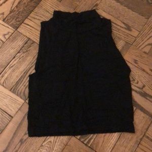 Black sleeveless crop top